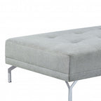 74" Gray Velvet Convertible Futon Sofa With Toss Pillow