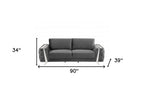 90" Beige Velvet Sofa With Gold Legs