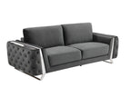 90" Beige Velvet Sofa With Gold Legs