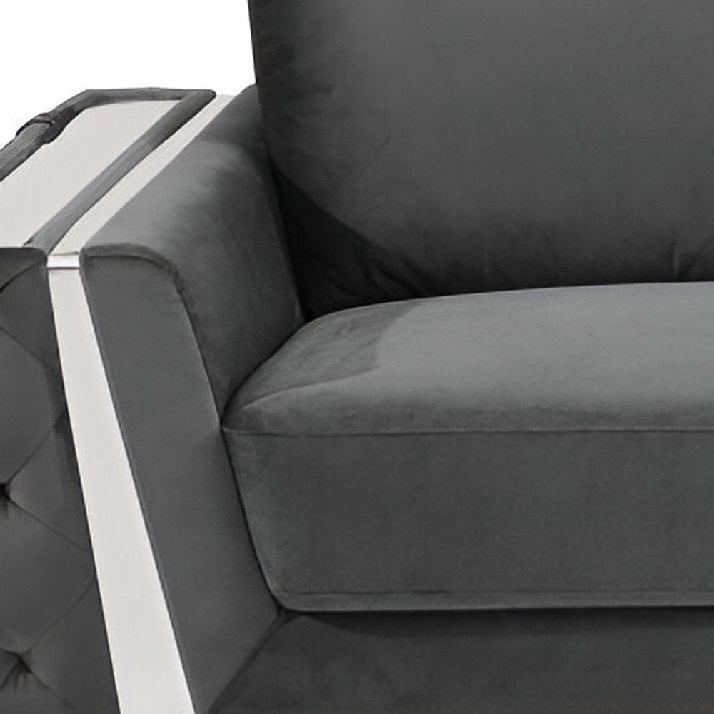 90" Beige Velvet Sofa With Gold Legs