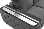 90" Beige Velvet Sofa With Gold Legs