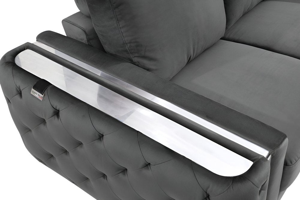 90" Beige Velvet Sofa With Gold Legs