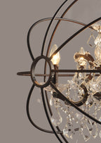 Bronze Unique Statement Five Light Metal Chandelier