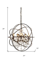 Bronze Unique Statement Five Light Metal Chandelier