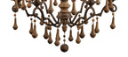 Brown Candle Style Six Light Wood Chandelier