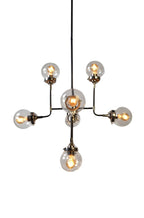 Silver Sputnik Eight Light Metal Chandelier With Clear Shades