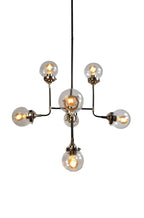 Silver Sputnik Eight Light Metal Chandelier With Clear Shades