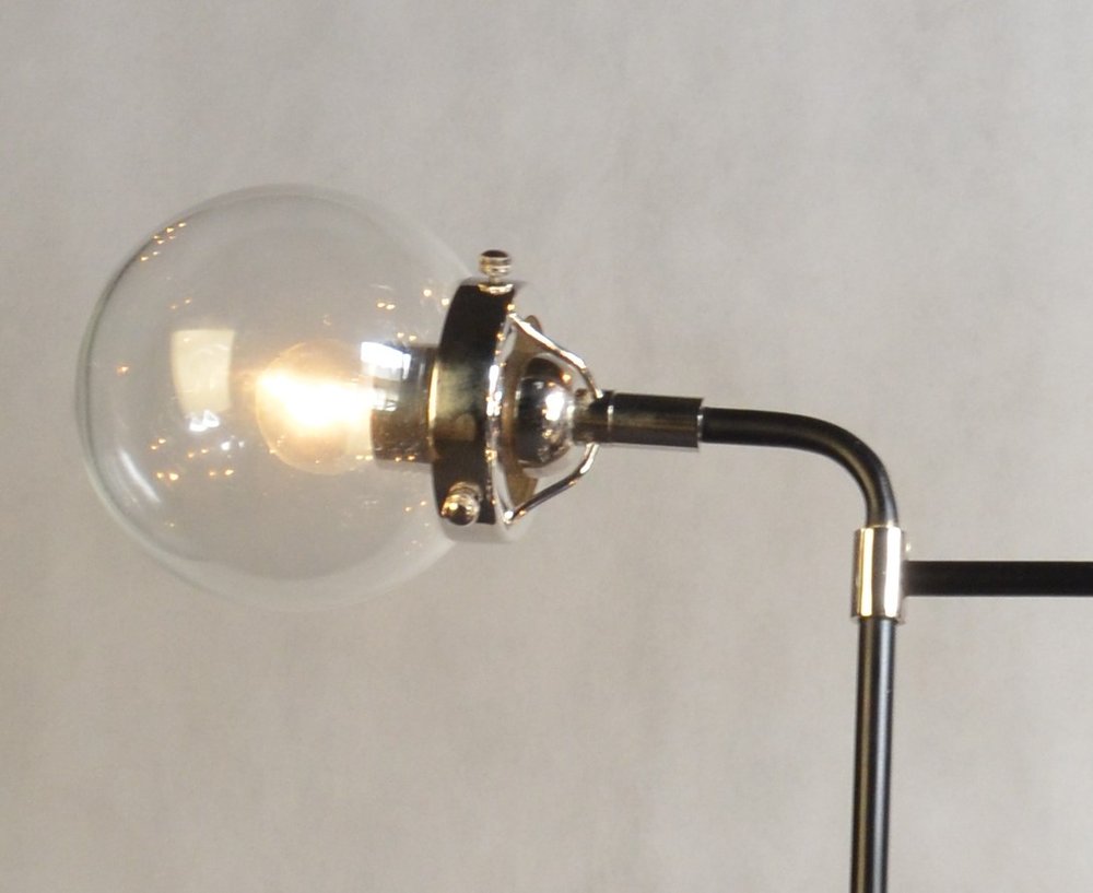 Black And White Sputnik Eight Light Metal Chandelier With Clear Shades
