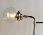 Black And White Sputnik Eight Light Metal Chandelier With Clear Shades