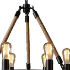 Brown And Black Unique Statement Six Light Metal Chandelier