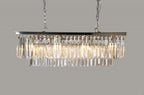 Black Unique Statement Eight Light Metal and Crystal Glass Chandelier With Clear Shades