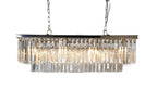 Black Unique Statement Eight Light Metal and Crystal Glass Chandelier With Clear Shades