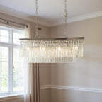 Black Unique Statement Eight Light Metal and Crystal Glass Chandelier With Clear Shades
