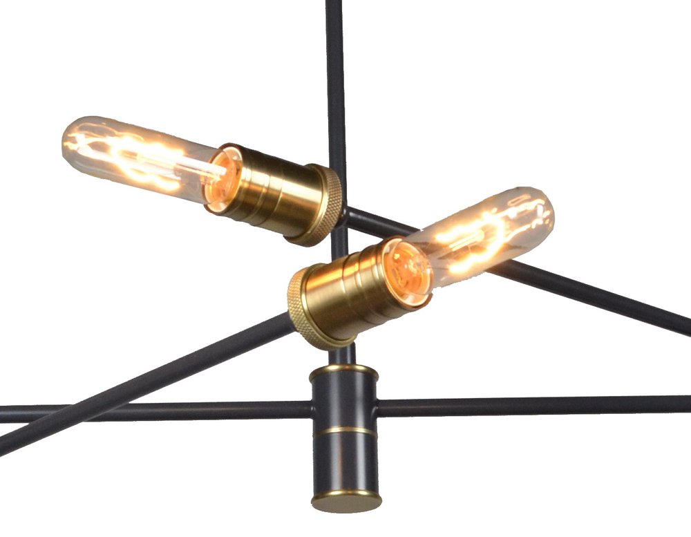 Bronze Sputnik Six Light Metal Chandelier