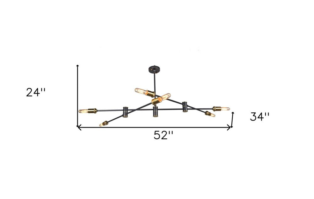 Bronze Sputnik Six Light Metal Chandelier