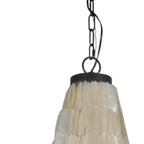 Bronze Unique Statement Three Light Metal Chandelier With White Shades