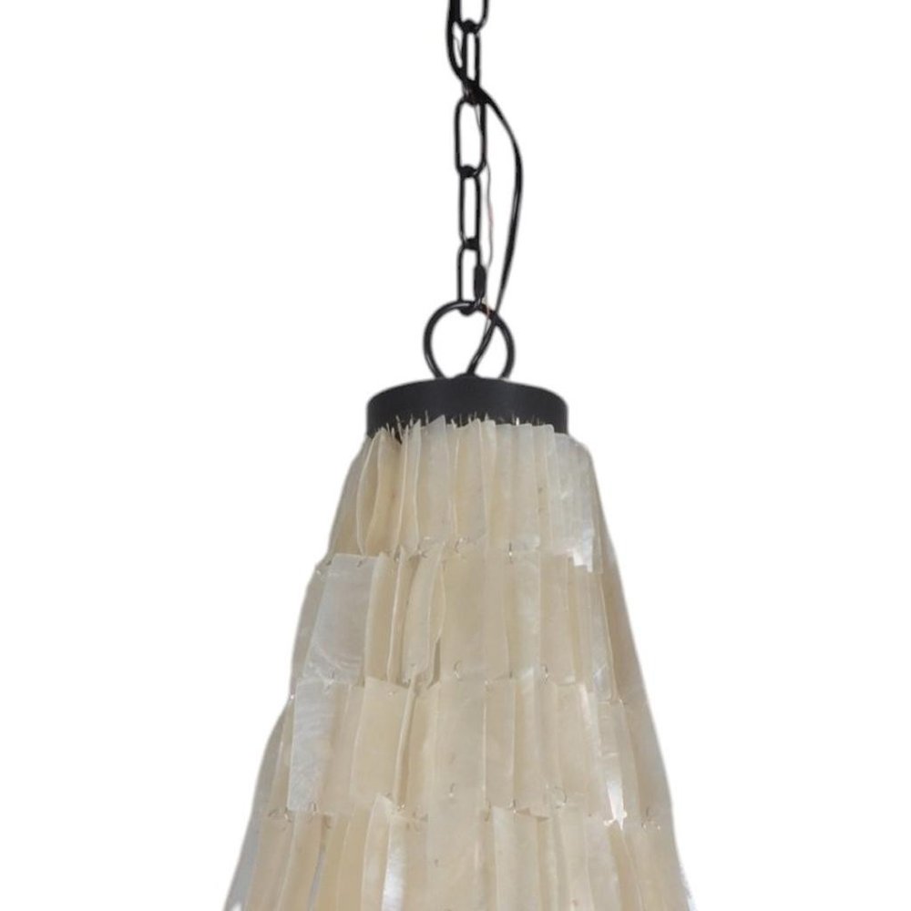 Bronze Unique Statement Three Light Metal Chandelier With White Shades