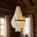 Bronze Unique Statement Three Light Metal Chandelier With White Shades