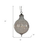 Silver Unique Statement Metal and Crystal Glass Chandelier With Clear Shades
