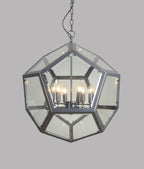Clear Unique Statement Six Light Metal Chandelier With Clear Shades