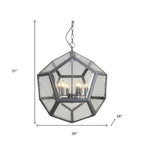 Clear Unique Statement Six Light Metal Chandelier With Clear Shades