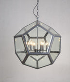 Clear Unique Statement Six Light Metal Chandelier With Clear Shades