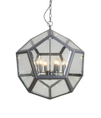 Clear Unique Statement Six Light Metal Chandelier With Clear Shades