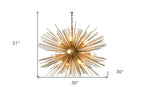 Gold Sputnik Twelve Light Metal Chandelier