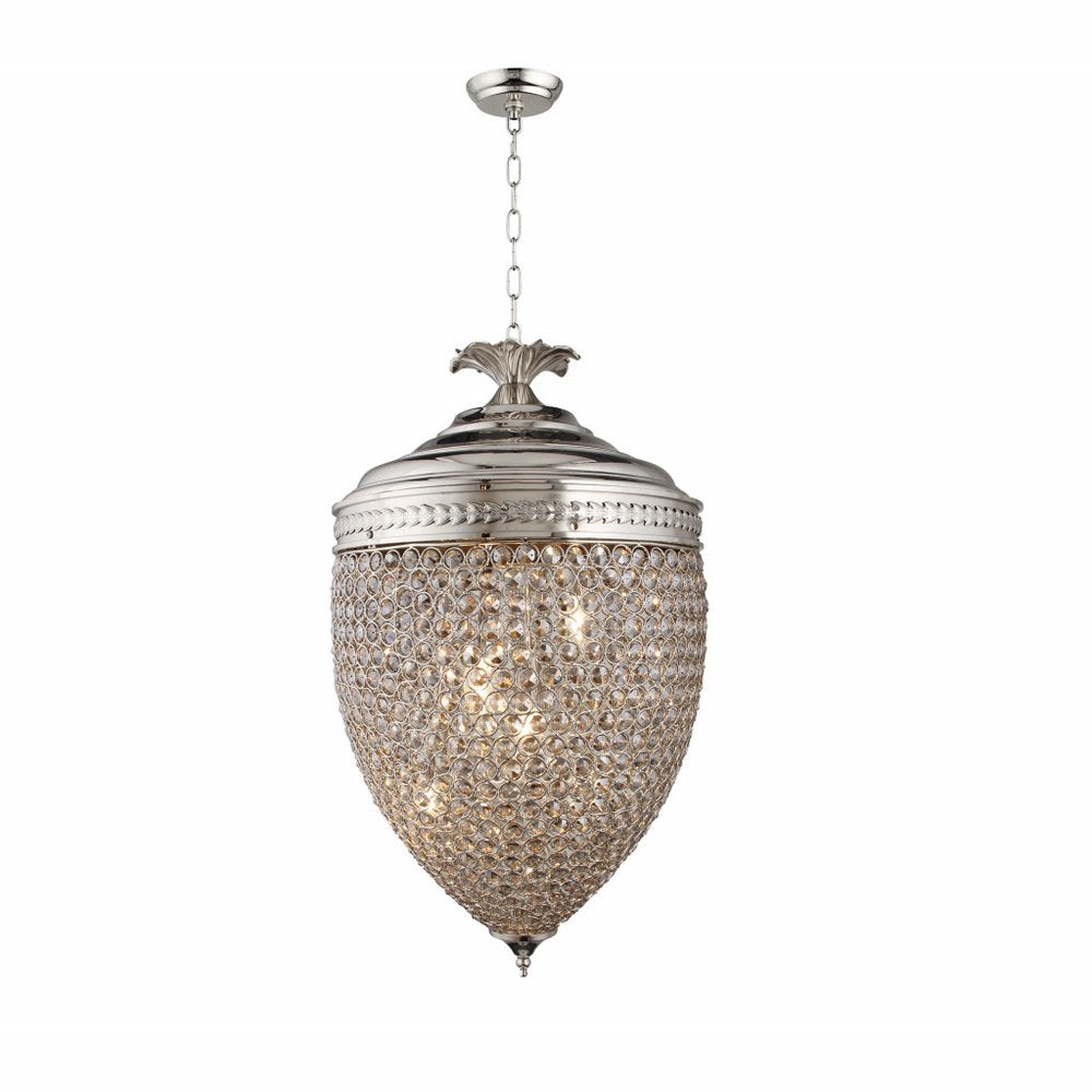 Silver And Clear Metal and Faux Crystal Bling Hanging Pendant