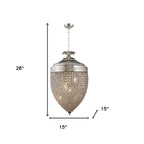 Silver And Clear Metal and Faux Crystal Bling Hanging Pendant