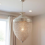 Silver And Clear Metal and Faux Crystal Bling Hanging Pendant