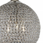 Silver Unique Statement Three Light Metal and Crystal Glass Chandelier With Clear Shades