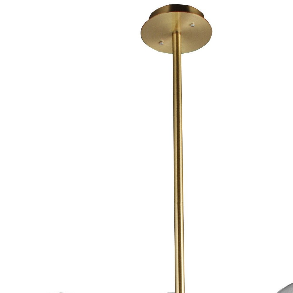 Antiqued Brass Sputnik Four Light Metal Chandelier With Clear Shades