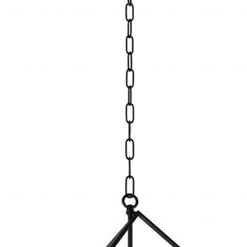 Black Unique Statement Six Light Metal Chandelier With Black Shades