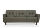 83" Orange Leather Sofa With Black Legs
