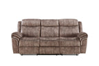 87" Chocolate Velvet Reclining USB Sofa And Storage