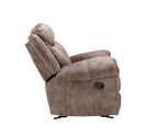 87" Chocolate Velvet Reclining USB Sofa And Storage