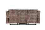 87" Chocolate Velvet Reclining USB Sofa And Storage