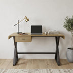 50" Gold and Black Aluminum Writing Desk