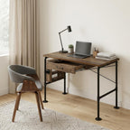 39" Brown and Black Writing Desk