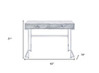 42" White Writing Desk With Two Drawers