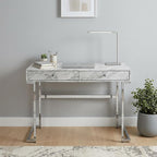 42" White Writing Desk With Two Drawers