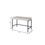 42" Natural and Black Writing Desk With Two Drawers