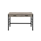 42" Brown and Black Writing Desk With Two Drawers
