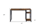 47" Brown and Black Writing Desk