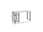 47" Antiqued White and Black Writing Desk