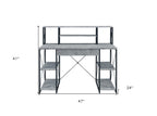 47" Gray and Black Computer Desk