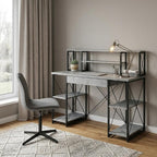47" Gray and Black Computer Desk