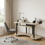 71" Natural and Black Music Recording Studio Desk