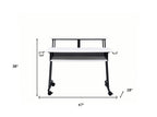 47" White and Black Computer Desk